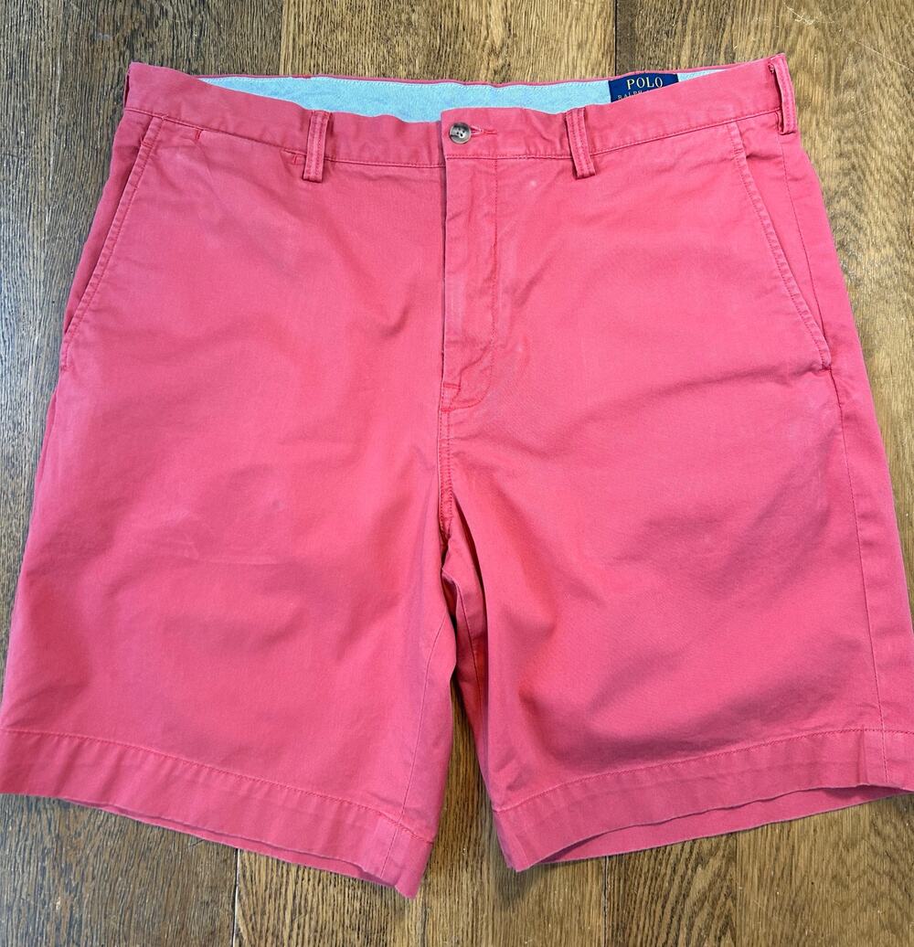 Polo Ralph Lauren Flat Front Stretch Twill Shorts Nantucket Red Sz 36 *read*